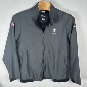 Nike On Field New Orleans Saints Full Zip Jacket Mens Sz XL Gray NFL Performance